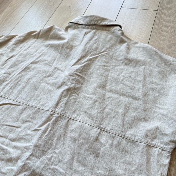 Rhythm. Classic Linen Cotton Shirt Dress in Cream Women’s Size Medium - Picture 11 of 12